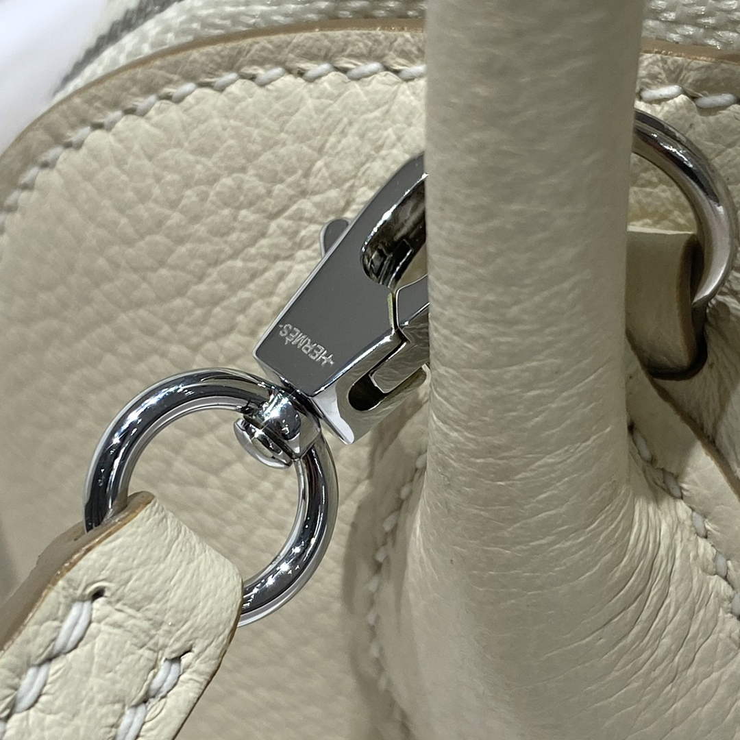 Hermes Bolide 1923 Mini Bag in Beige Evercolor Calfskin Silver Hardware
