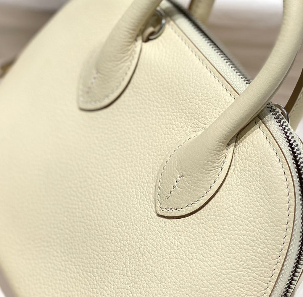 Hermes Bolide 1923 Mini Bag in Beige Evercolor Calfskin Silver Hardware