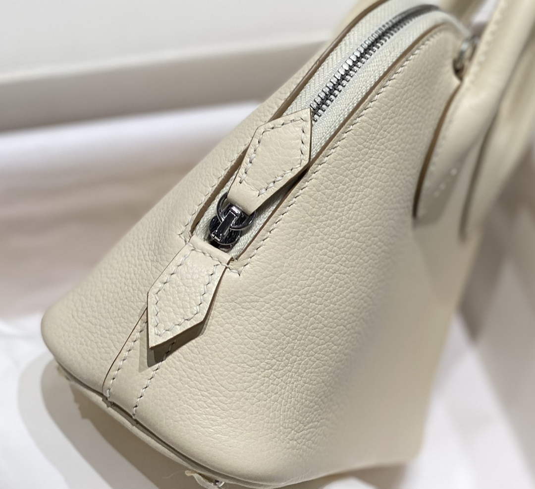 Hermes Bolide 1923 Mini Bag in Beige Evercolor Calfskin Silver Hardware