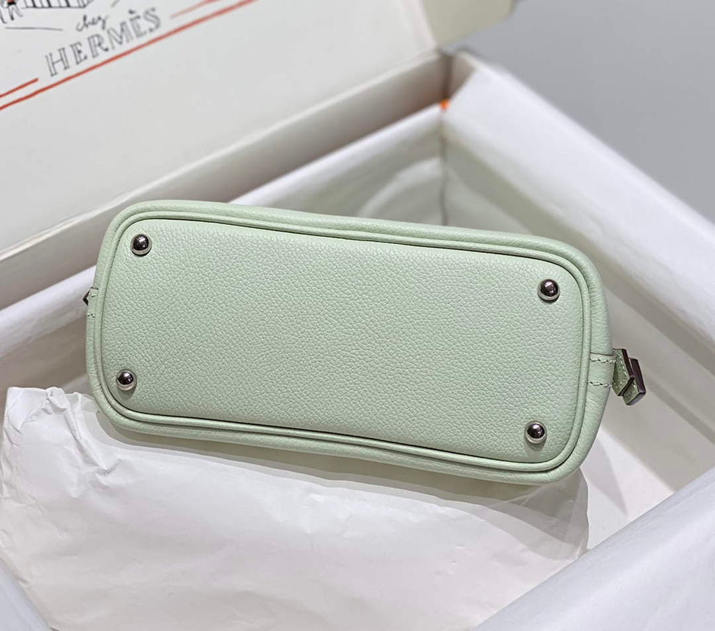 Hermes Bolide 1923 Mini Bag in Green Evercolor Calfskin Silver Hardware