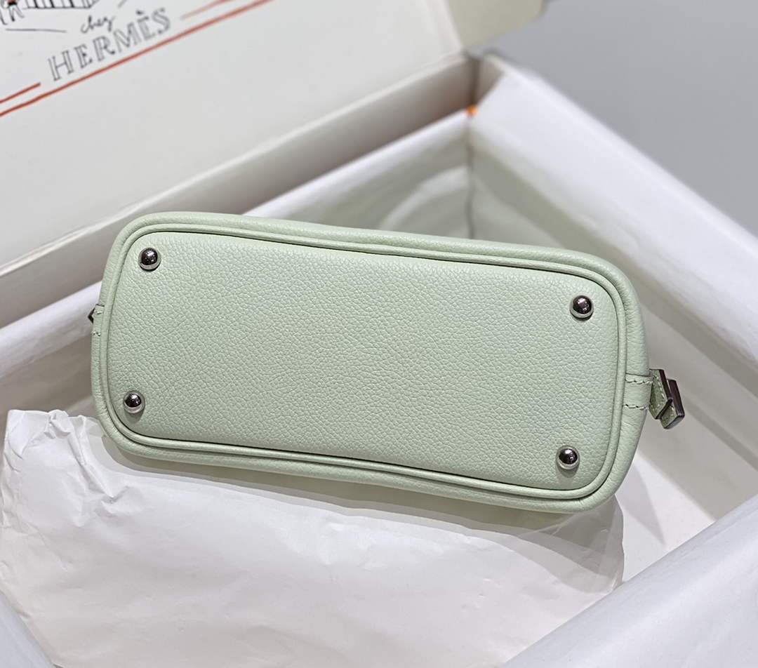Hermes Bolide 1923 Mini Bag in Green Evercolor Calfskin Silver Hardware