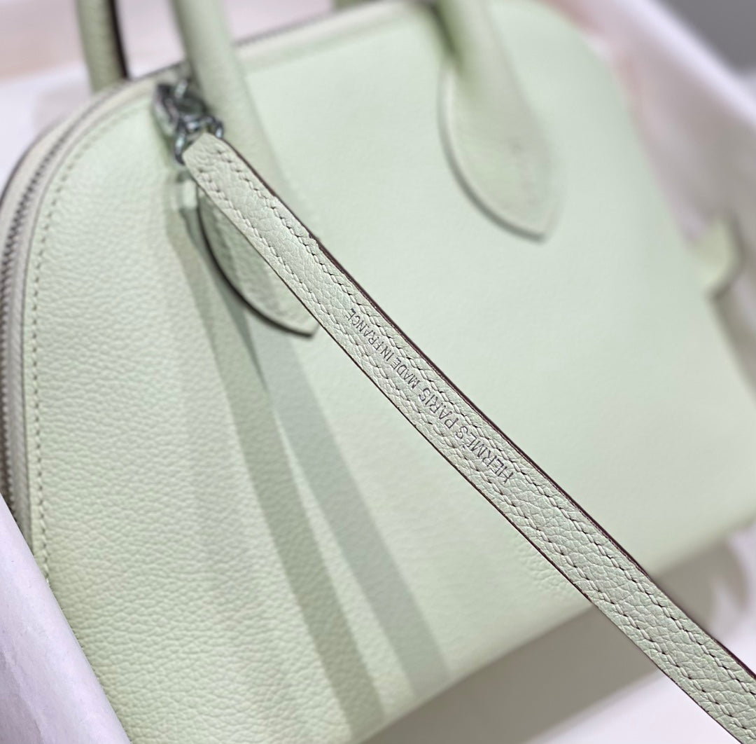 Hermes Bolide 1923 Mini Bag in Green Evercolor Calfskin Silver Hardware