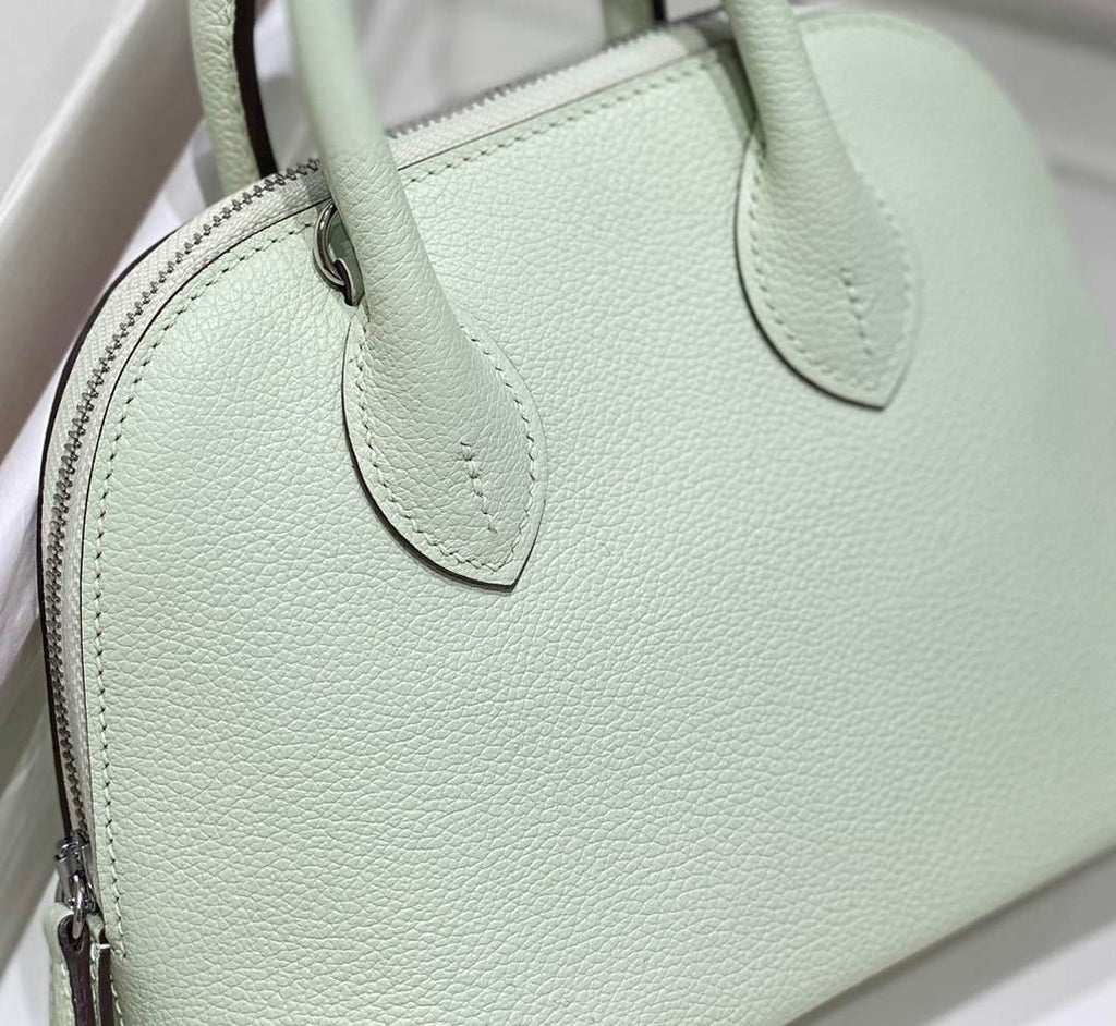 Hermes Bolide 1923 Mini Bag in Green Evercolor Calfskin Silver Hardware