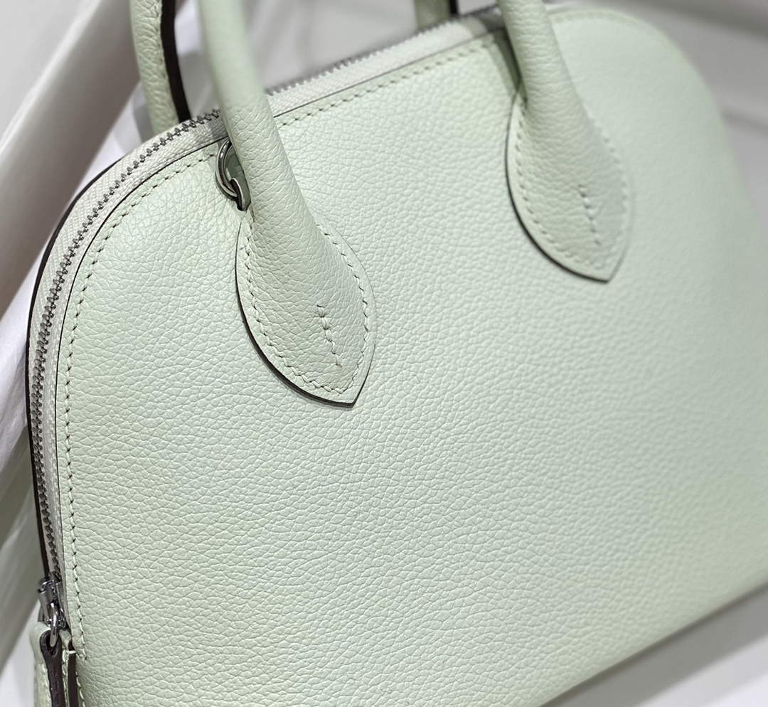 Hermes Bolide 1923 Mini Bag in Green Evercolor Calfskin Silver Hardware