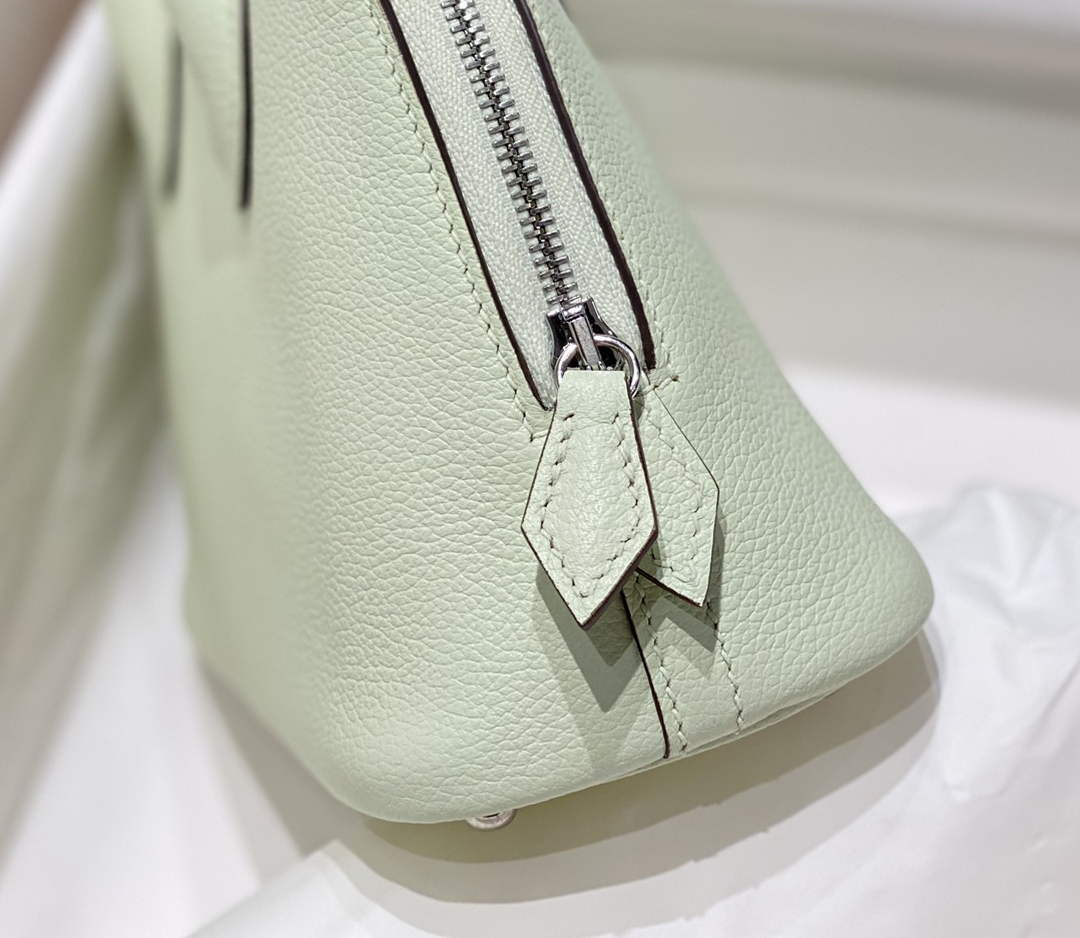Hermes Bolide 1923 Mini Bag in Green Evercolor Calfskin Silver Hardware