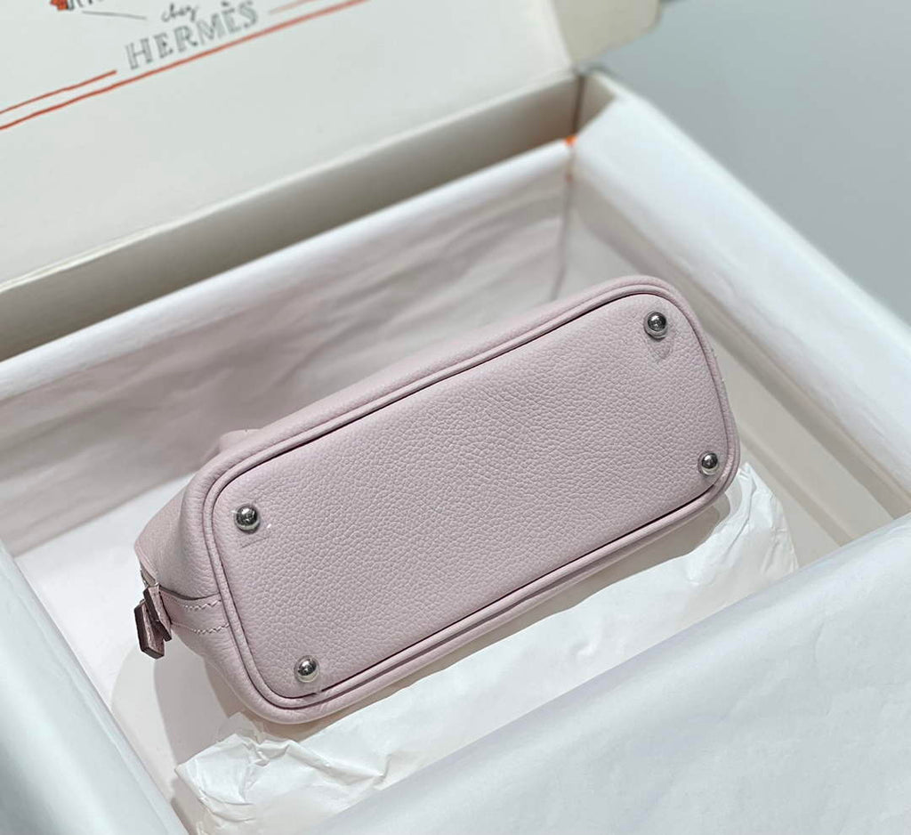 Hermes Bolide 1923 Mini Bag in Pink Evercolor Calfskin Silver Hardware