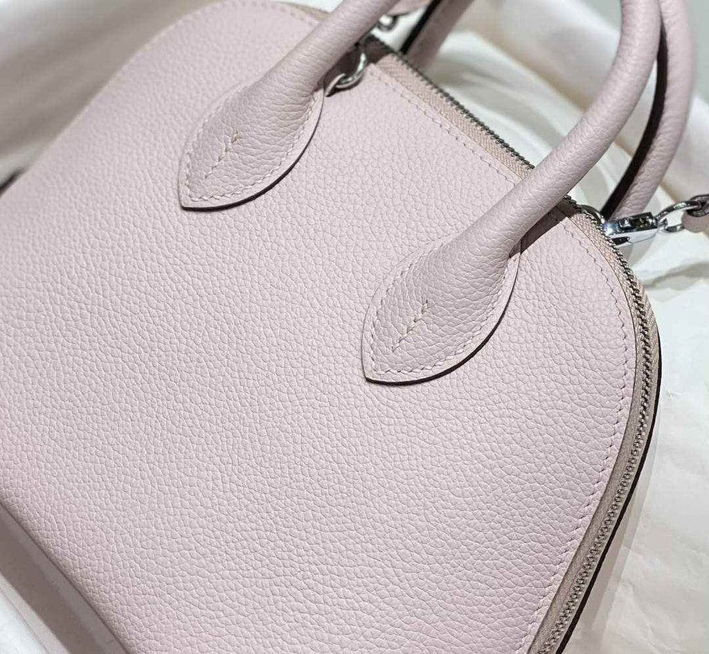 Hermes Bolide 1923 Mini Bag in Pink Evercolor Calfskin Silver Hardware