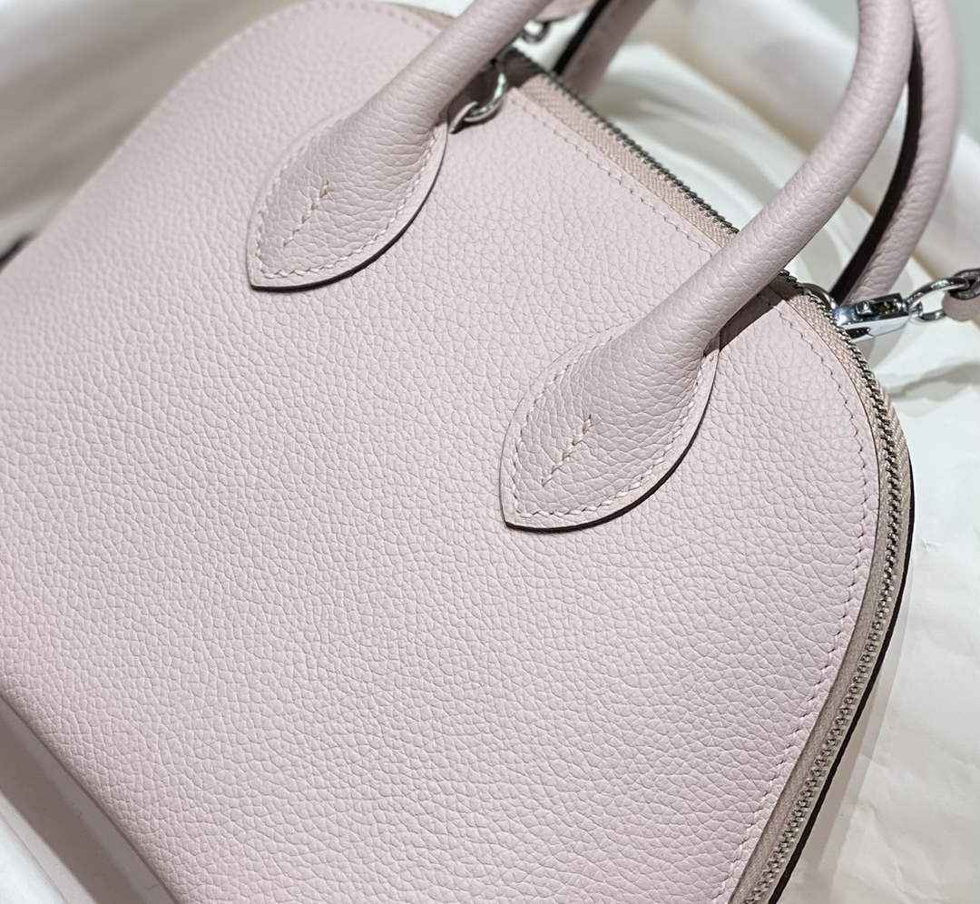 Hermes Bolide 1923 Mini Bag in Pink Evercolor Calfskin Silver Hardware