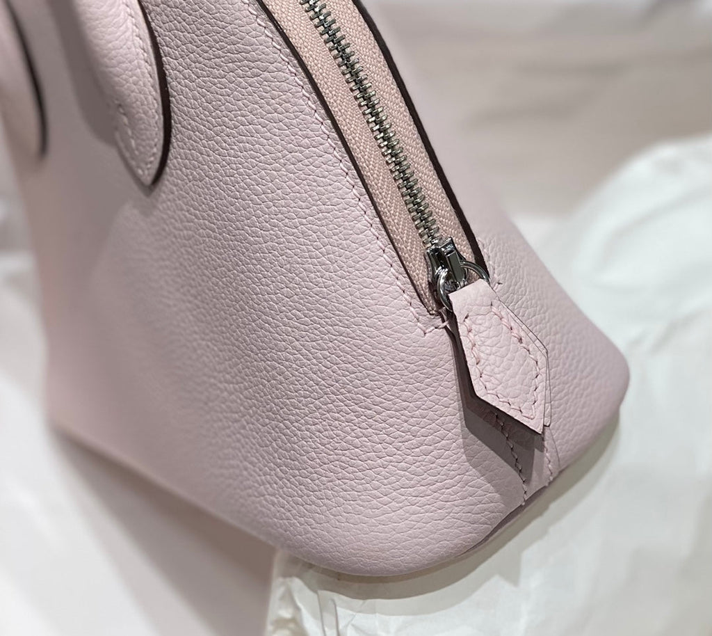 Hermes Bolide 1923 Mini Bag in Pink Evercolor Calfskin Silver Hardware