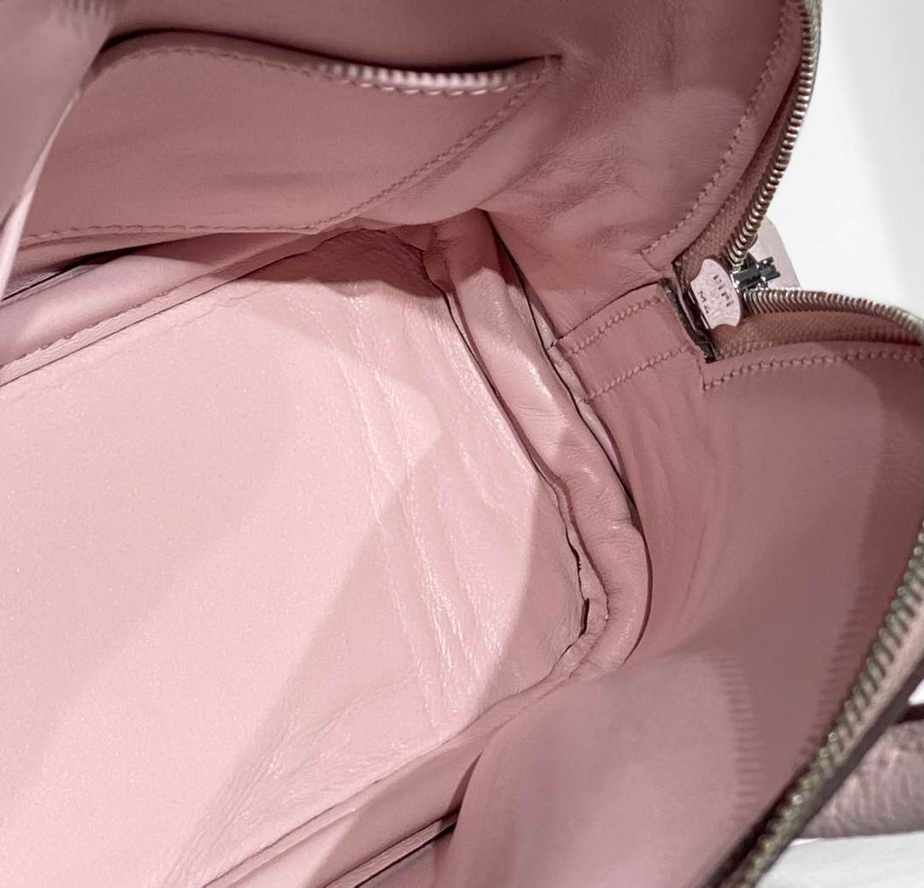 Hermes Bolide 1923 Mini Bag in Pink Evercolor Calfskin Silver Hardware