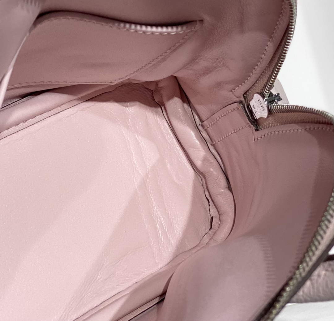 Hermes Bolide 1923 Mini Bag in Pink Evercolor Calfskin Silver Hardware