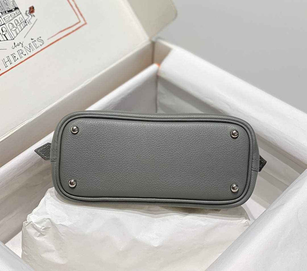 Hermes Bolide 1923 Mini Bag in Gray Evercolor Calfskin Silver Hardware