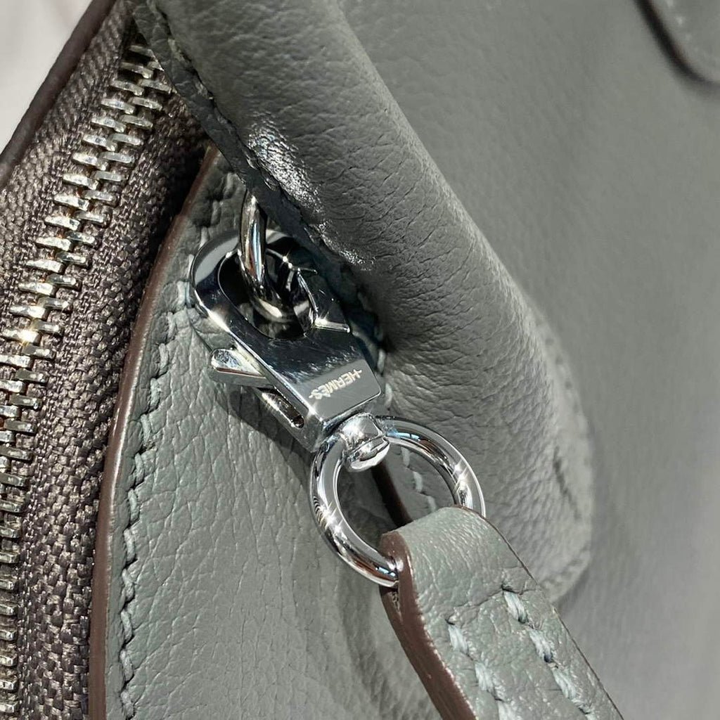 Hermes Bolide 1923 Mini Bag in Gray Evercolor Calfskin Silver Hardware