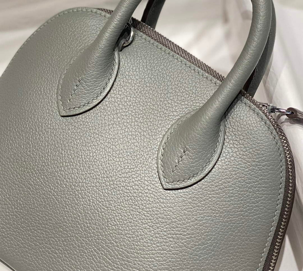 Hermes Bolide 1923 Mini Bag in Gray Evercolor Calfskin Silver Hardware