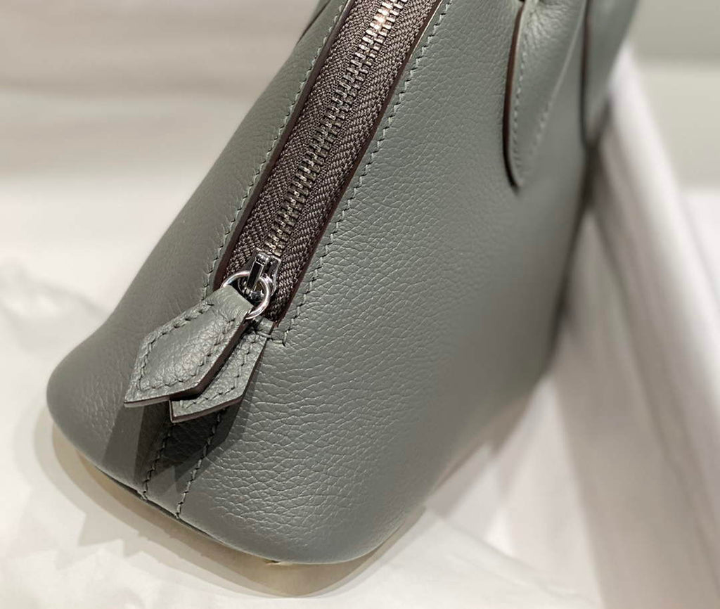 Hermes Bolide 1923 Mini Bag in Gray Evercolor Calfskin Silver Hardware