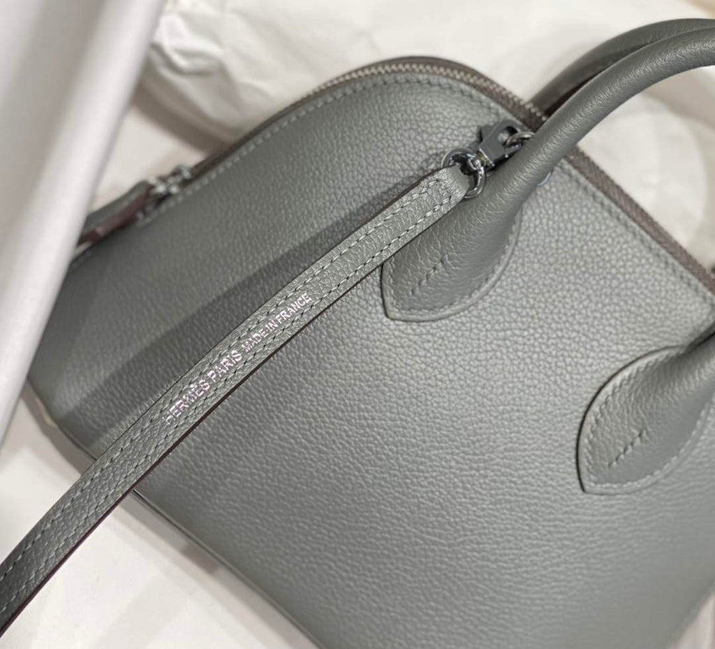Hermes Bolide 1923 Mini Bag in Gray Evercolor Calfskin Silver Hardware