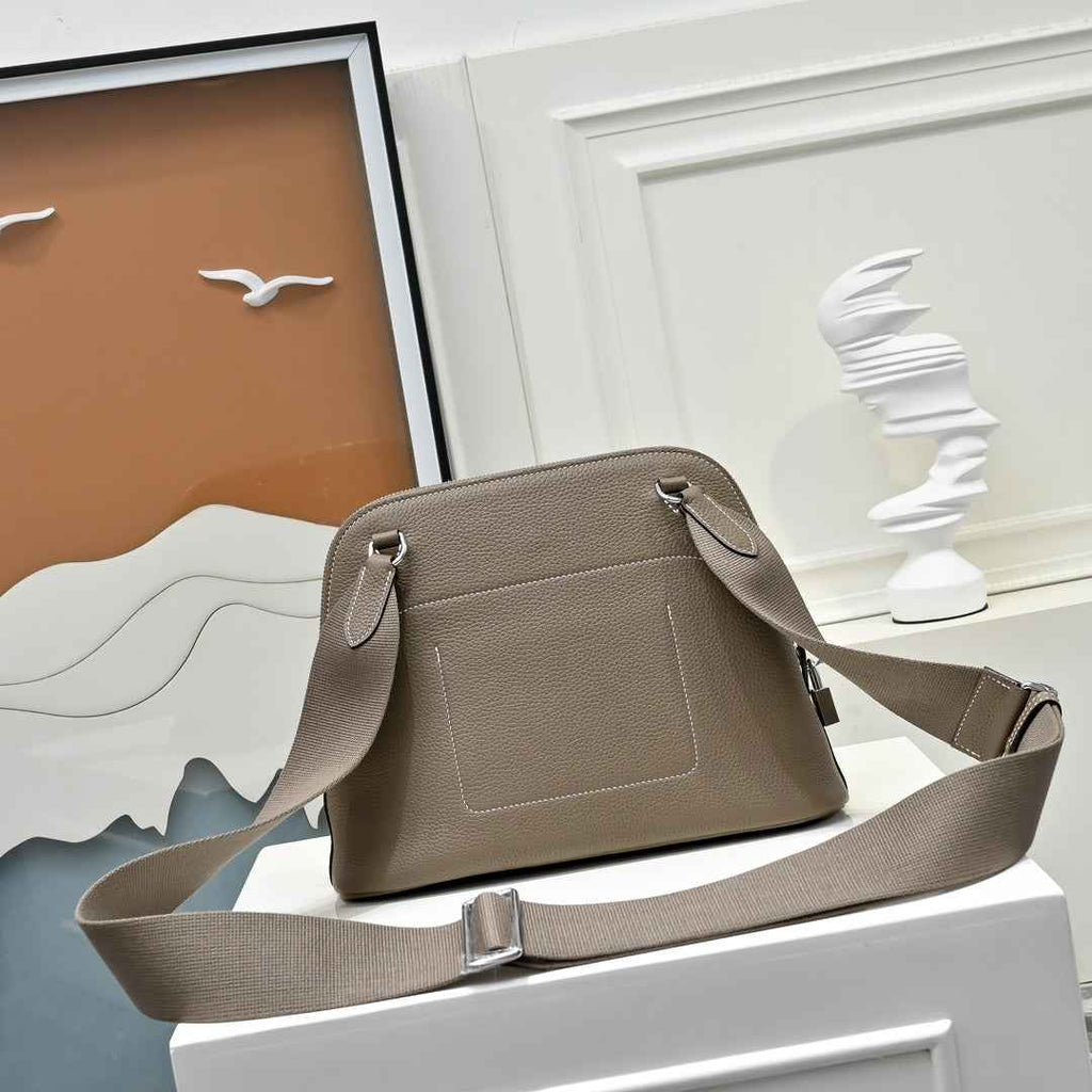 Hermes Bolide Messenger bag in Togo calfskin Light Gray