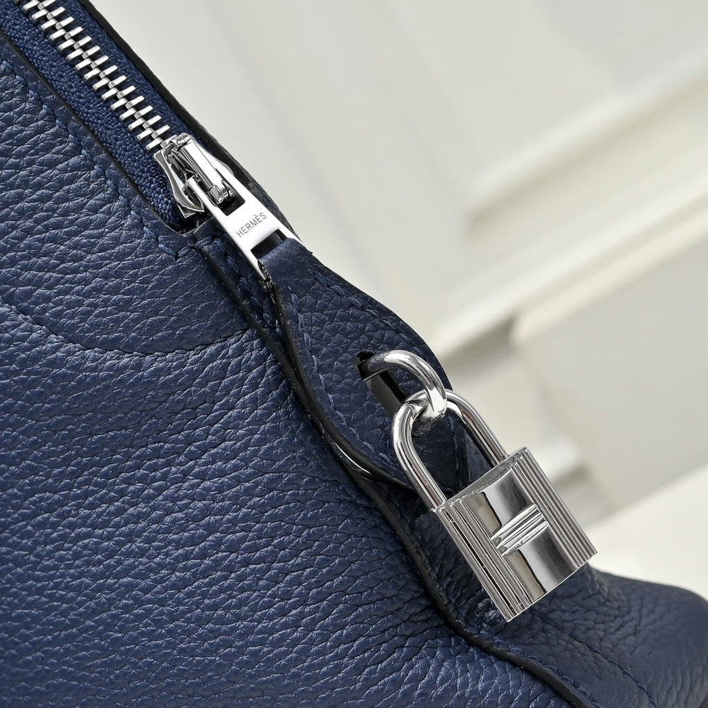 Hermes Bolide Messenger bag in Togo calfskin Blue