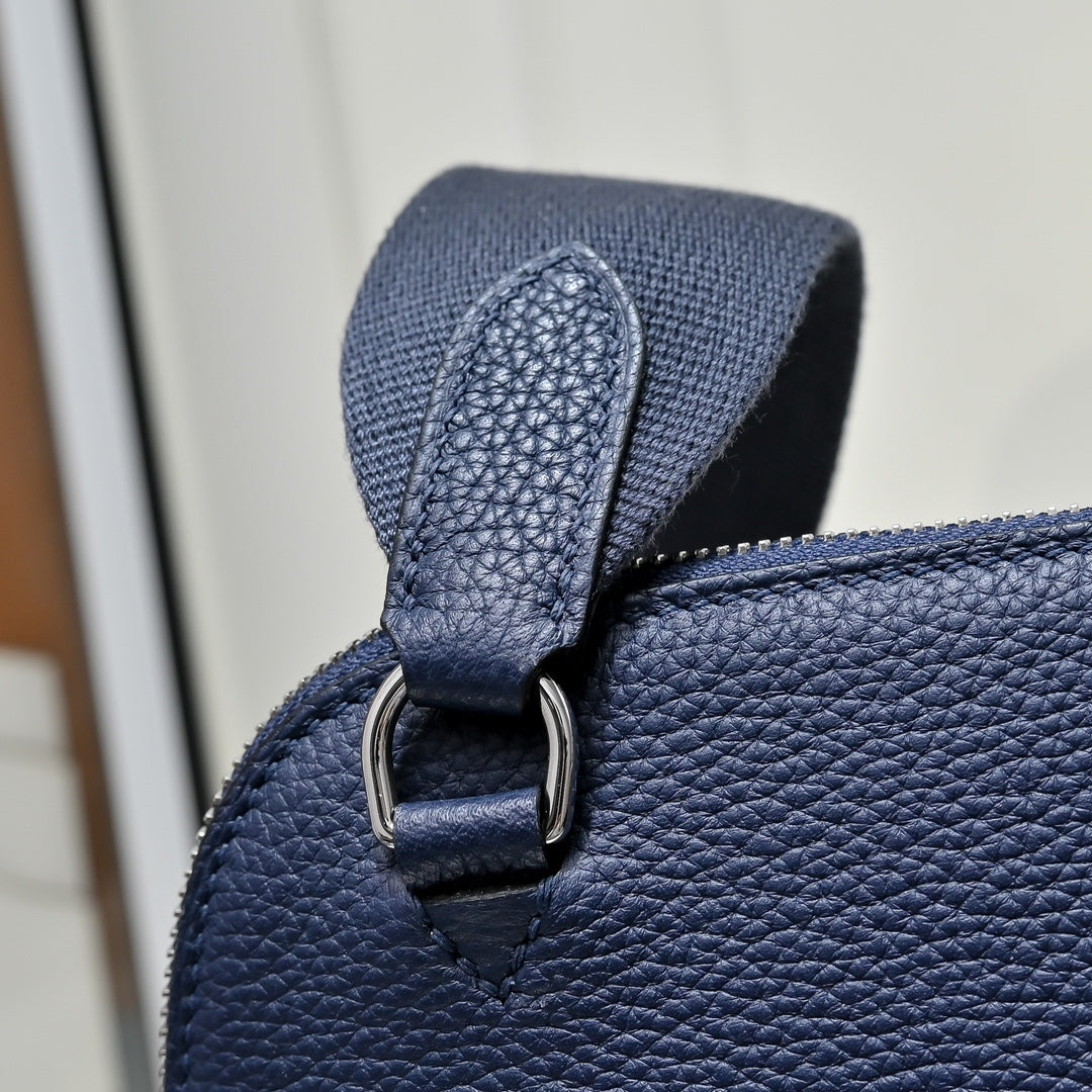Hermes Bolide Messenger bag in Togo calfskin Blue