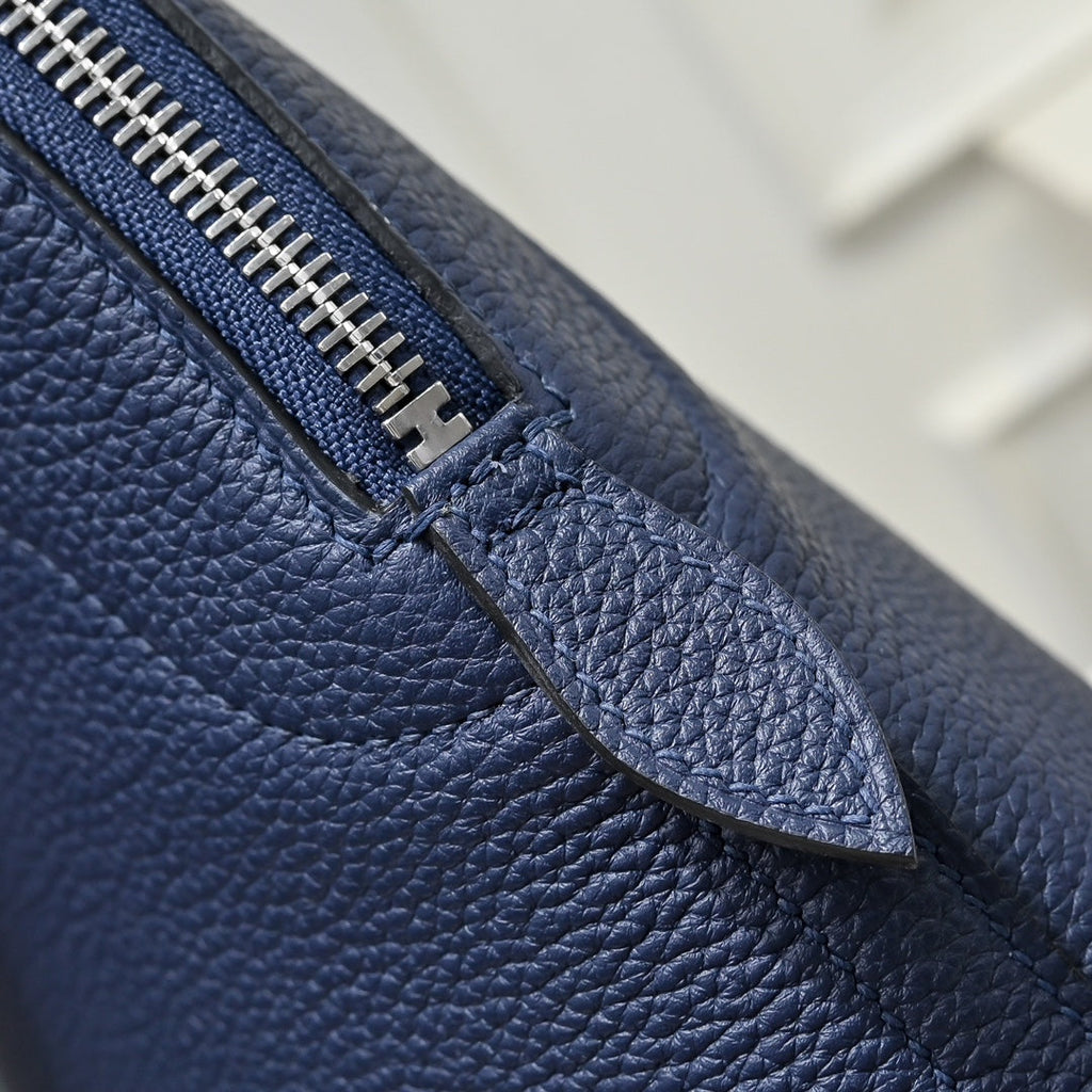 Hermes Bolide Messenger bag in Togo calfskin Blue