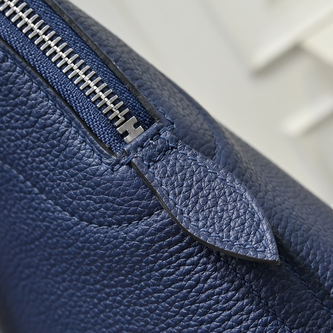 Hermes Bolide Messenger bag in Togo calfskin Blue