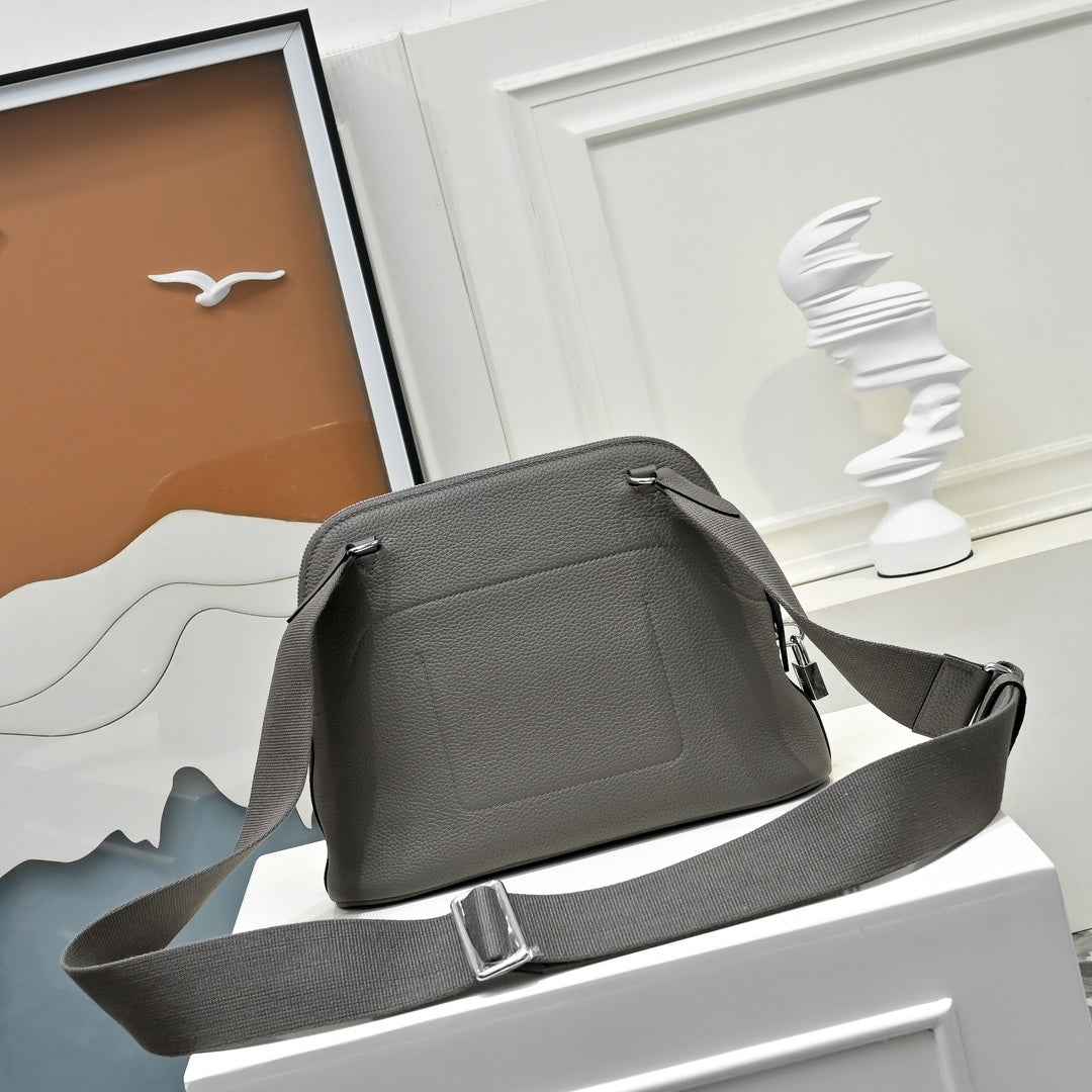 Hermes Bolide Messenger bag in Togo calfskin Gray