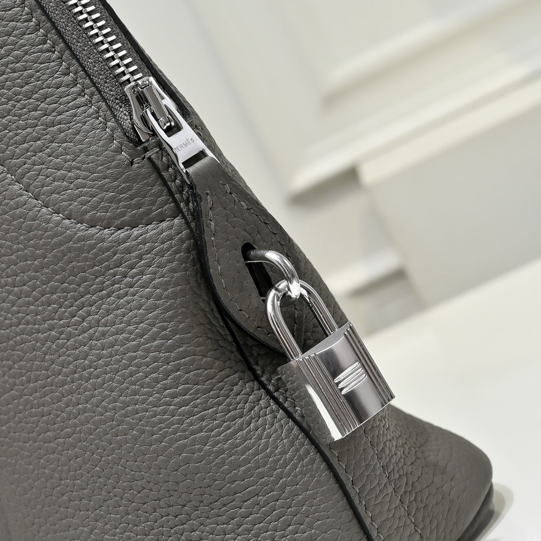 Hermes Bolide Messenger bag in Togo calfskin Gray