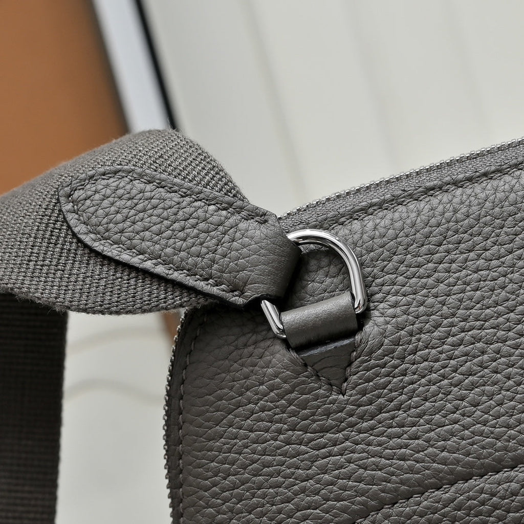 Hermes Bolide Messenger bag in Togo calfskin Gray