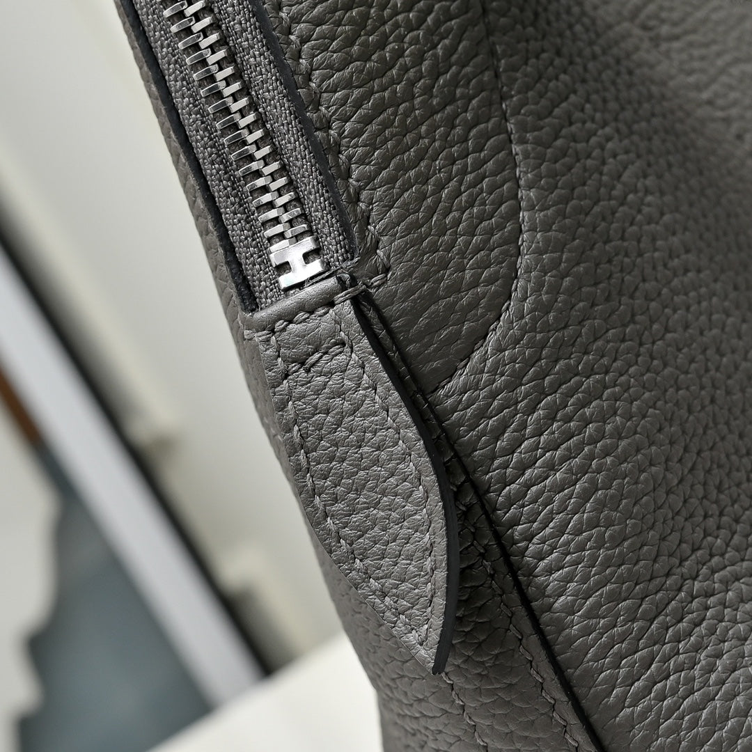 Hermes Bolide Messenger bag in Togo calfskin Gray