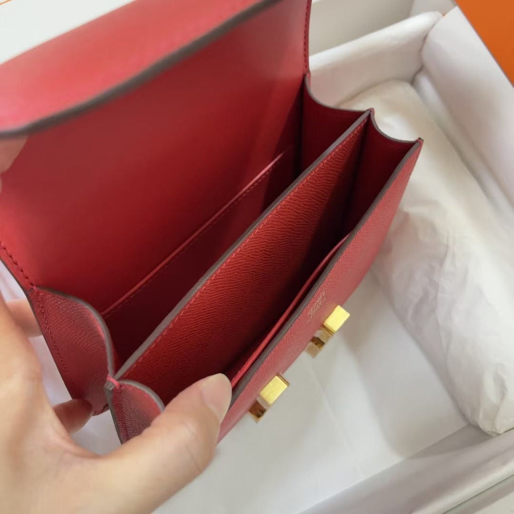 Hermes Constance Bag 19 Red Epsom Leather Gold H083900