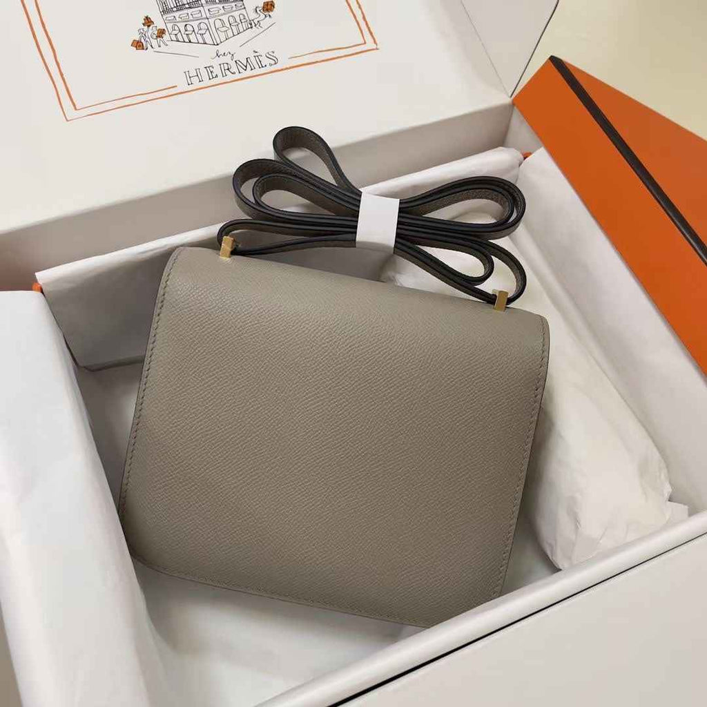 Hermes Constance Bag 19 Gray Epsom Leather Gold H083904