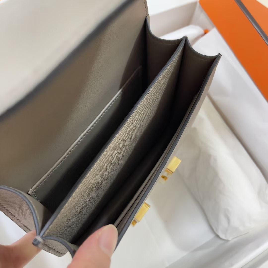 Hermes Constance Bag 19 Gray Epsom Leather Gold H083904