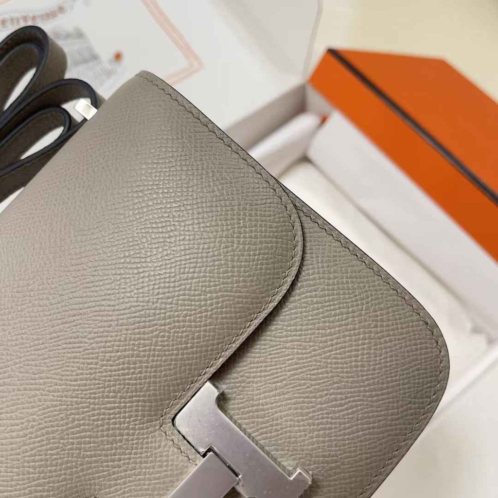 Hermes Constance Bag 19 Gray Epsom Leather Silver H083905