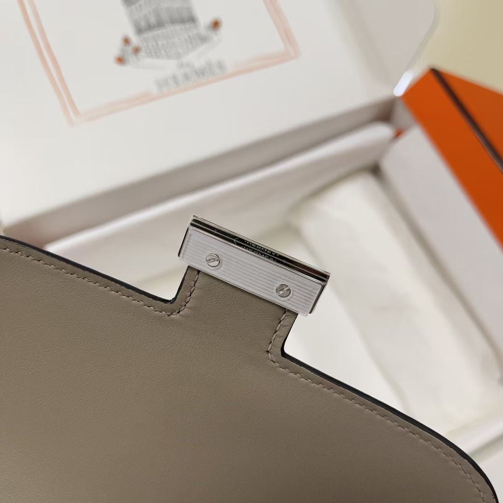 Hermes Constance Bag 19 Gray Epsom Leather Silver H083905