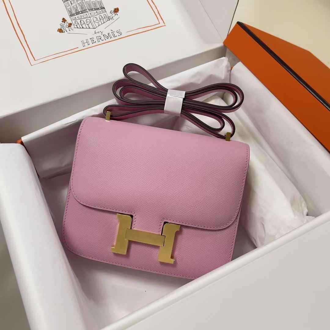Hermes Constance Bag 19 Pink Epsom Leather Gold H083903