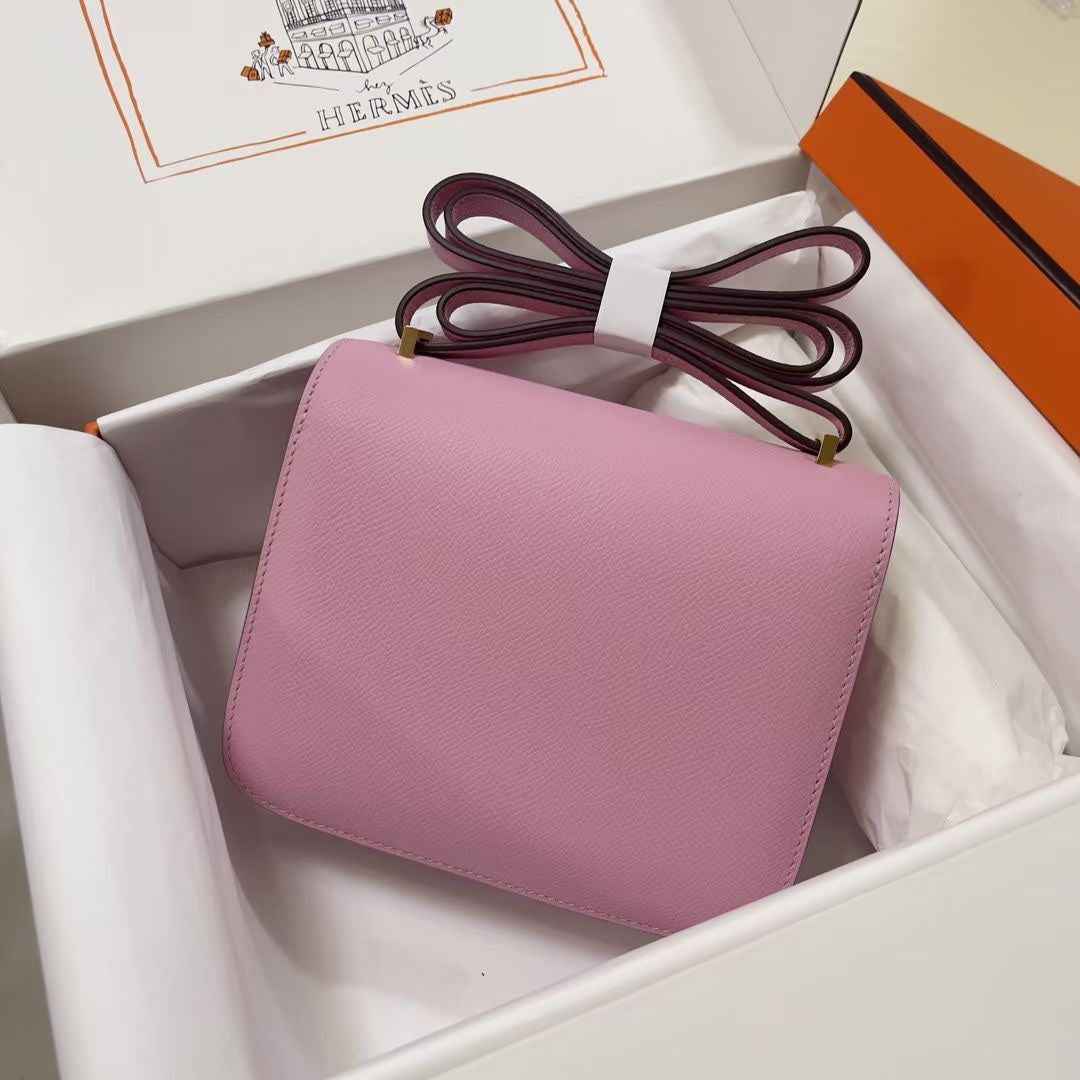 Hermes Constance Bag 19 Pink Epsom Leather Gold H083903