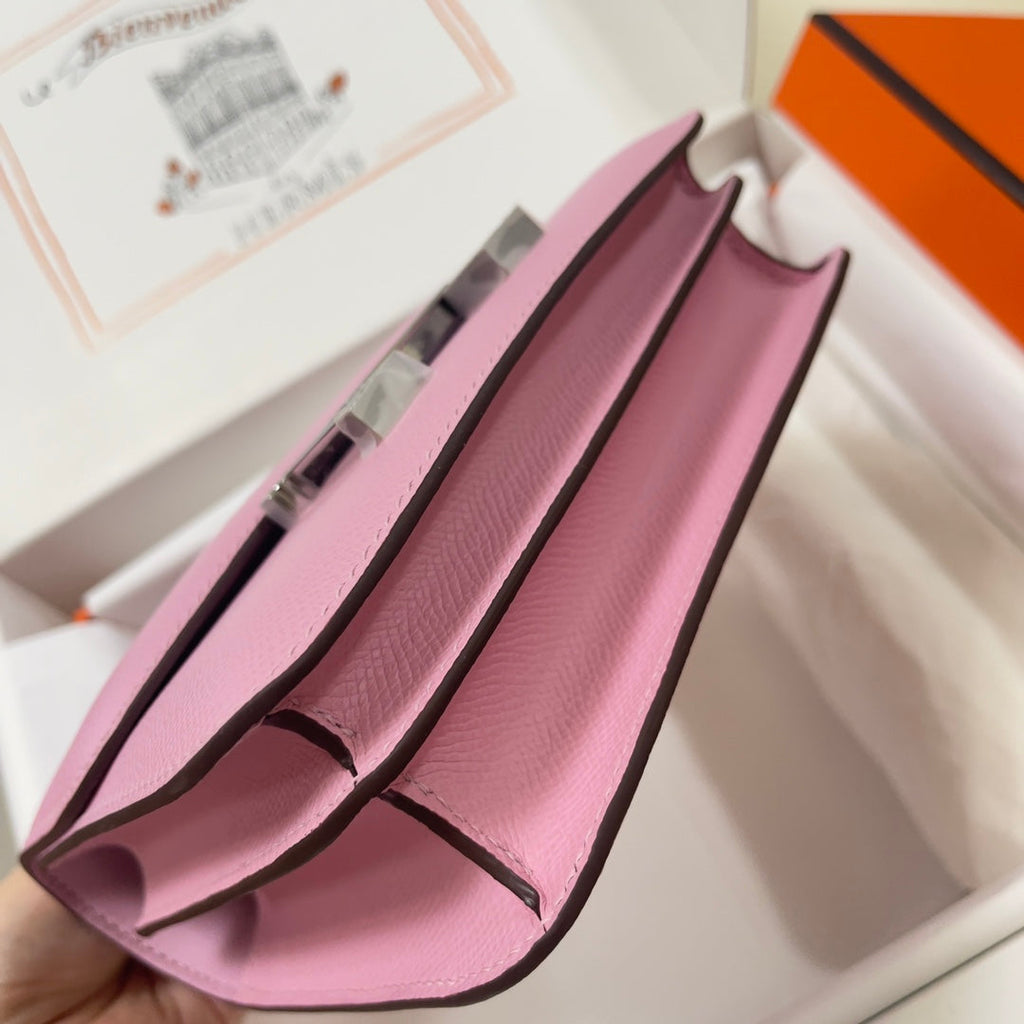 Hermes Constance Bag 19 Pink Epsom Leather Silver H083902