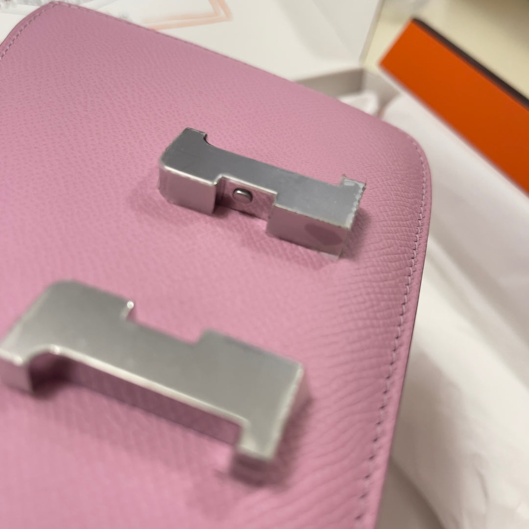 Hermes Constance Bag 19 Pink Epsom Leather Silver H083902