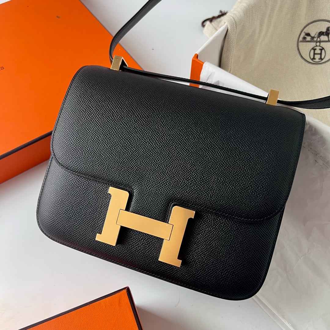 Hermes Constance Bag 19 Black Epsom Leather Gold H0839335