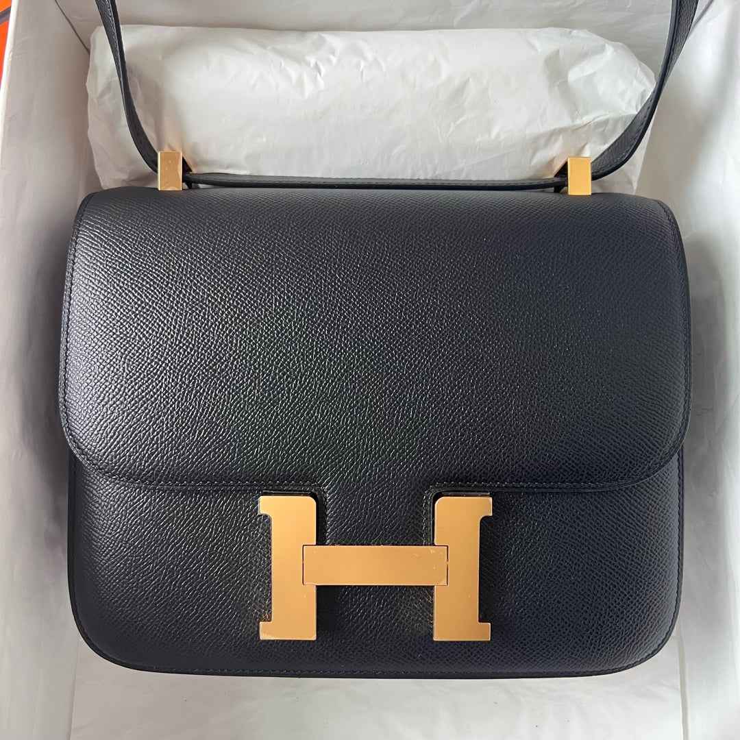 Hermes Constance Bag 19 Black Epsom Leather Gold H0839335
