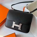 Hermes Constance Bag 19 Black Epsom Leather Silver H0839336