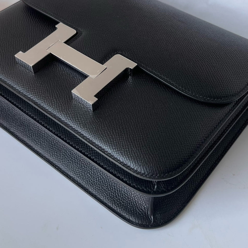 Hermes Constance Bag 19 Black Epsom Leather Silver H0839336