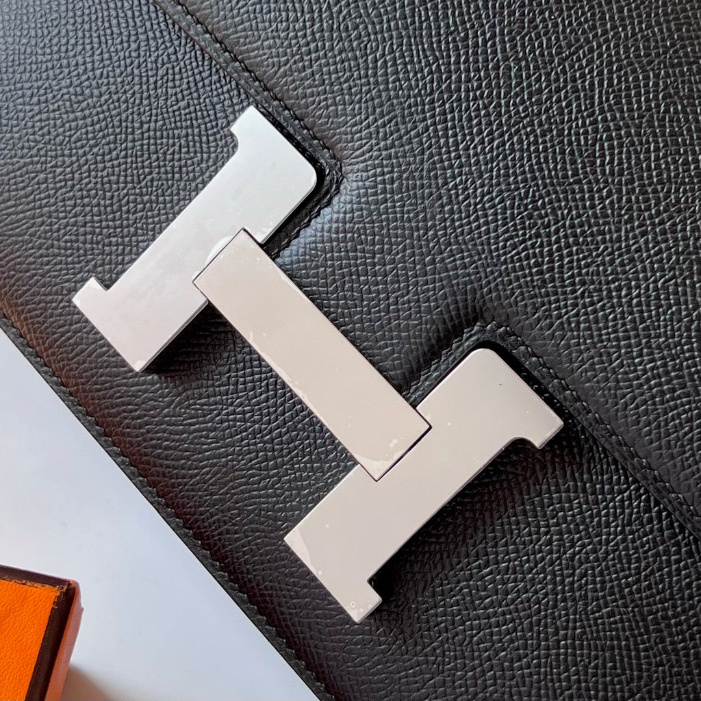 Hermes Constance Bag 19 Black Epsom Leather Silver H0839336