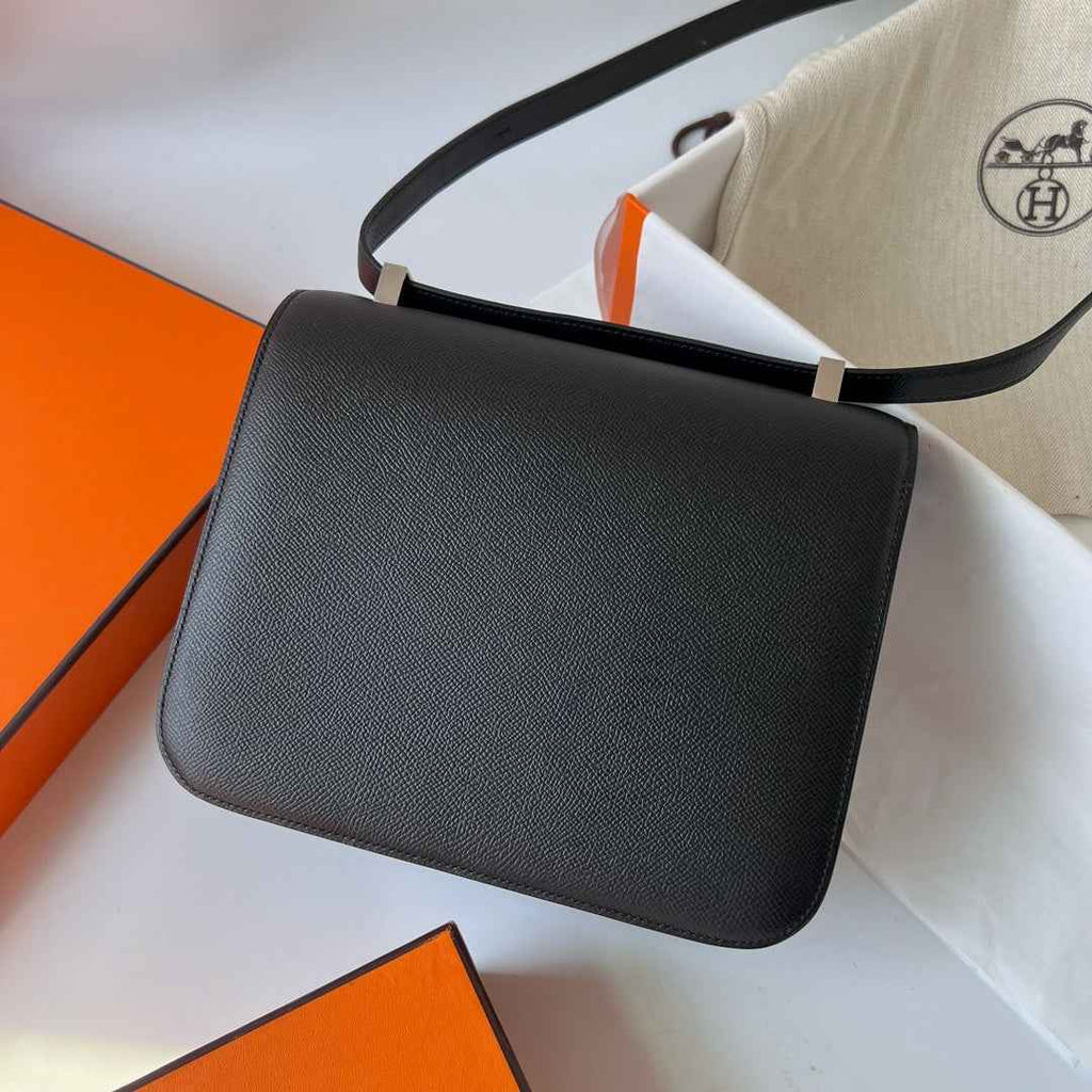 Hermes Constance Bag 19 Black Epsom Leather Silver H0839336