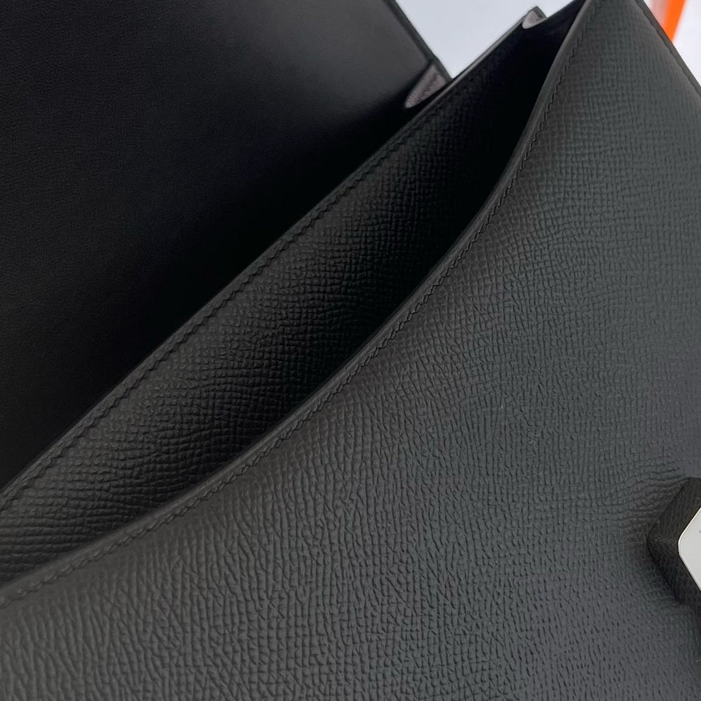 Hermes Constance Bag 19 Black Epsom Leather Silver H0839336