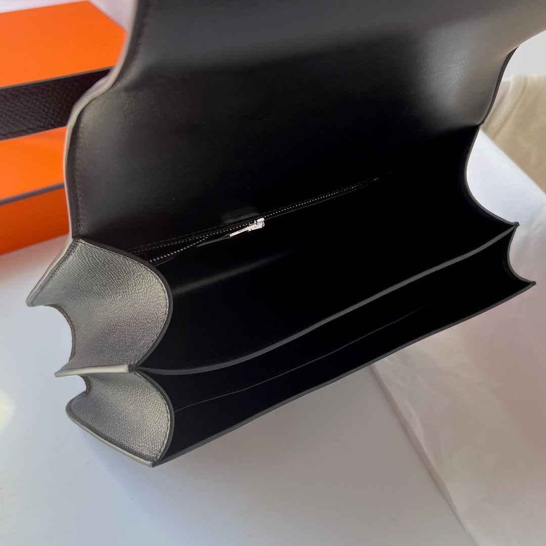 Hermes Constance Bag 19 Black Epsom Leather Silver H0839336