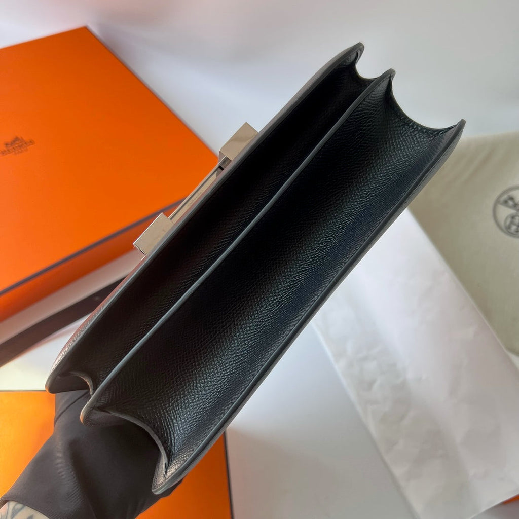 Hermes Constance Bag 19 Black Epsom Leather Silver H0839336
