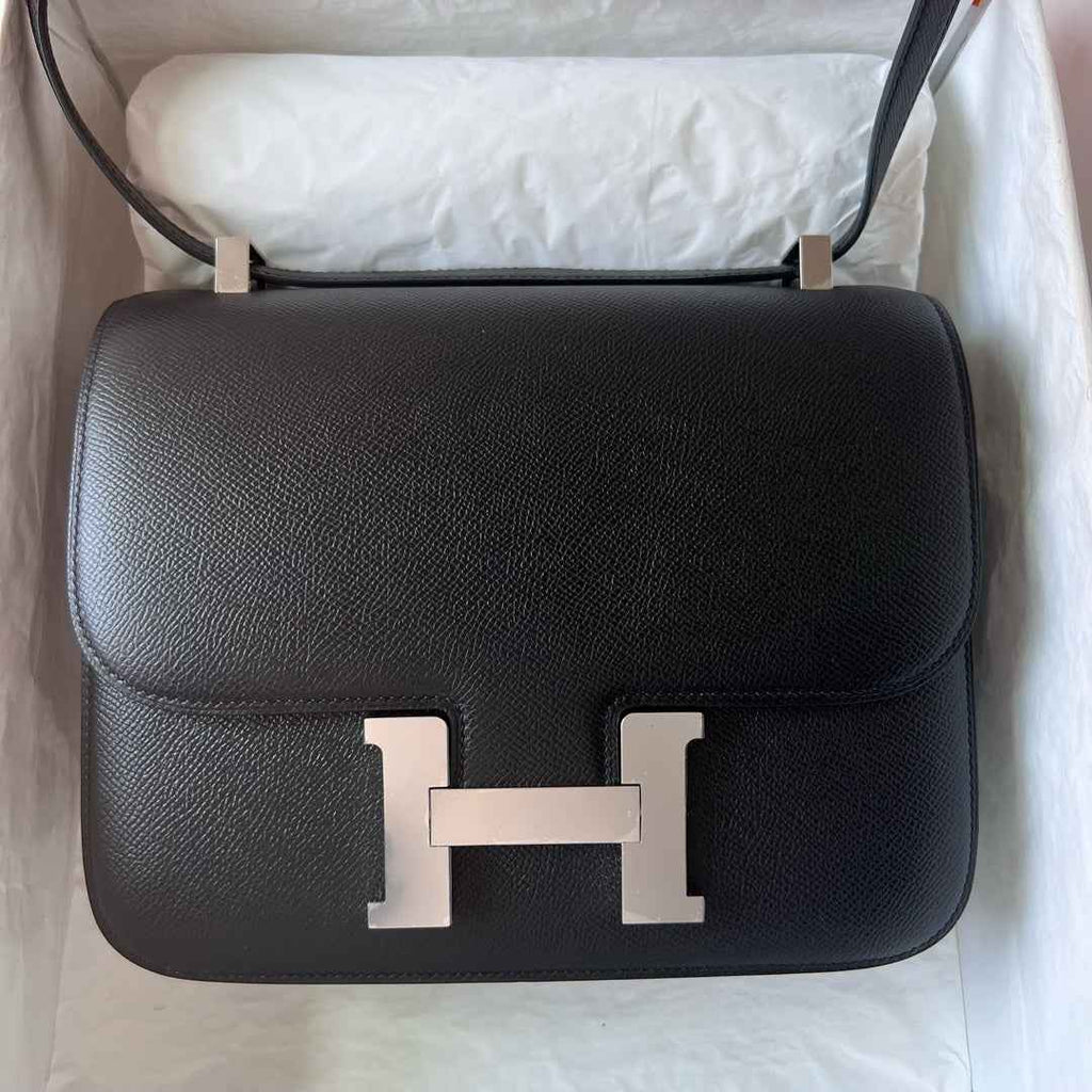 Hermes Constance Bag 19 Black Epsom Leather Silver H0839336