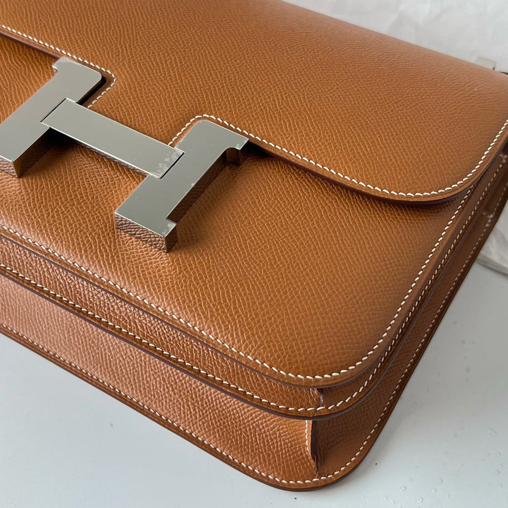 Hermes Constance Bag 19 Brown Epsom Leather Silver H0839337