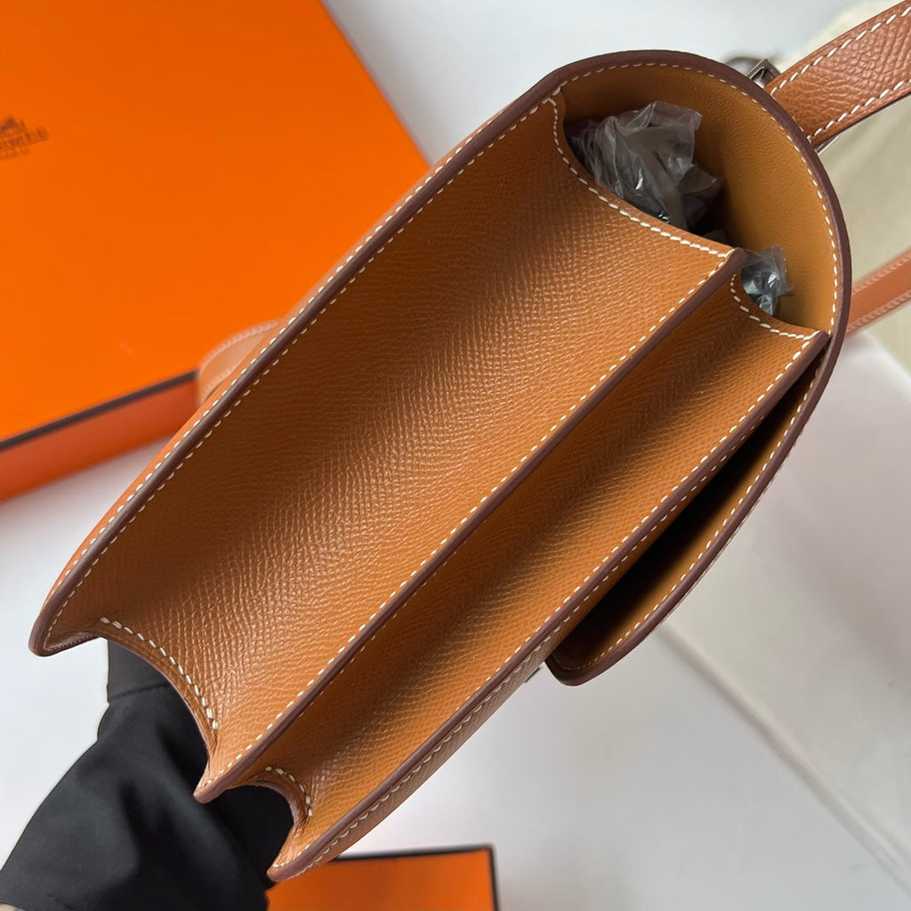 Hermes Constance Bag 19 Brown Epsom Leather Silver H0839337